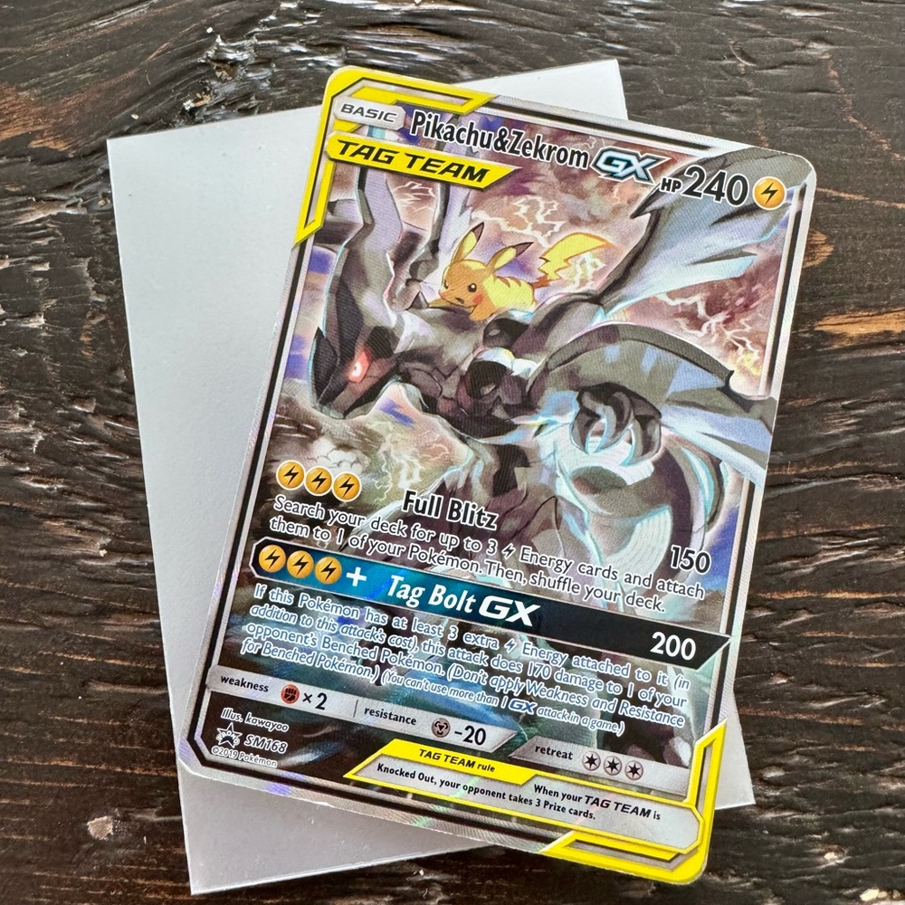 Pokemon Pikachu & Zekrom GX Card - Highly Sought After Collectable!